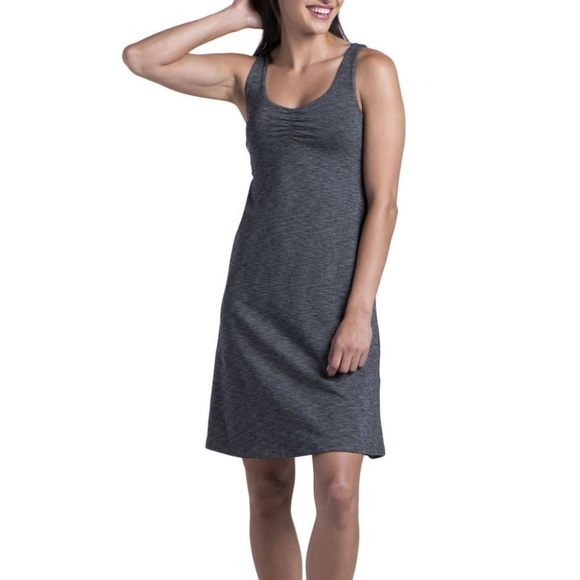 Kuhl Mova Aktiv Dress in Dark Heather Gray Back Cutout Athleisure Size Medium - Picture 2 of 11